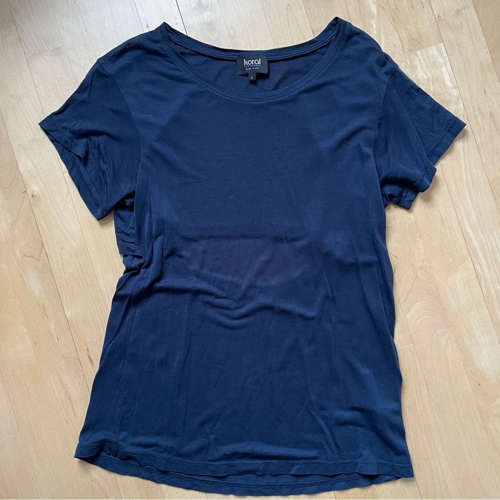 Koral tencel T-shirt with split back detail